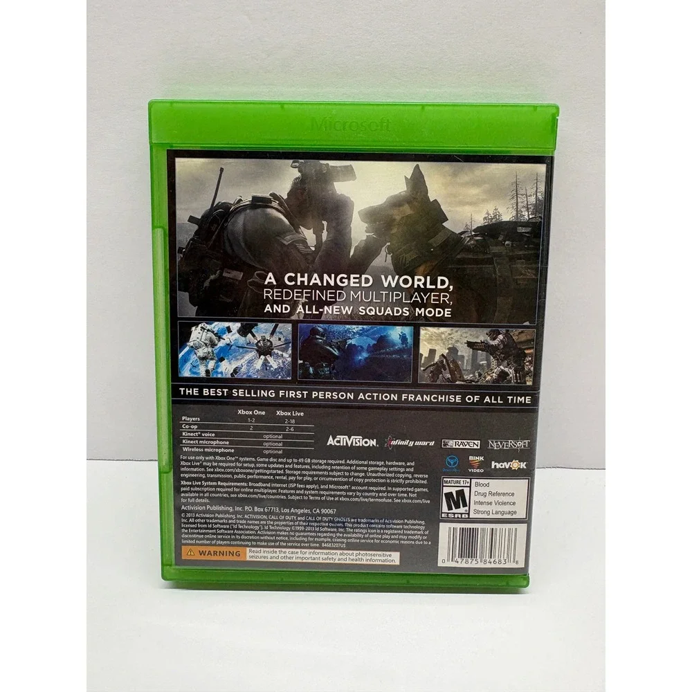 Call of Duty Ghosts Xbox One CIB Complete w/ Inserts Activision COD FPS Game